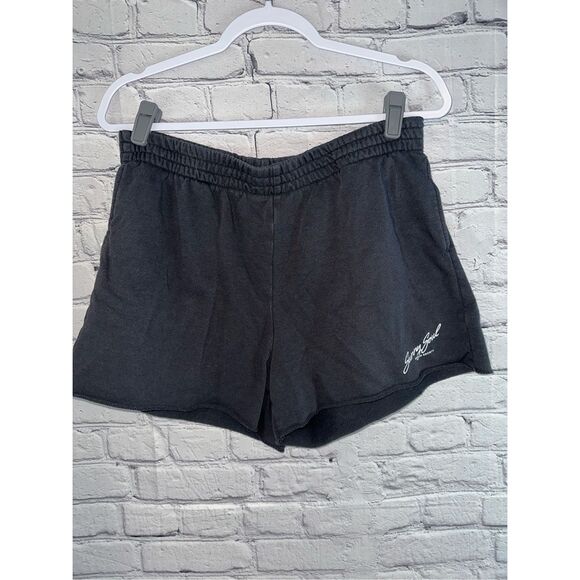 H&M Women’s Sweat Shorts Size Large “Sunny Soul” Black - Picture 1 of 5